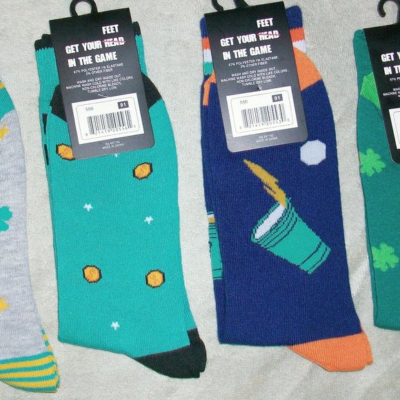4 Pair St. Paddys Day Beer Pong Make It Rain Irish Theme Novelty Socks - Picture 4 of 6